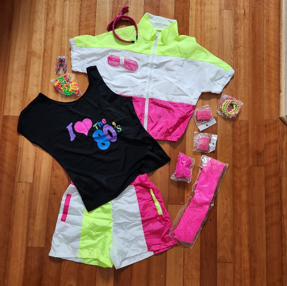New, women's 80's costume M